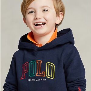 Polo by Ralph Lauren Kids Hoodie in Navy with Multicolor Logo
